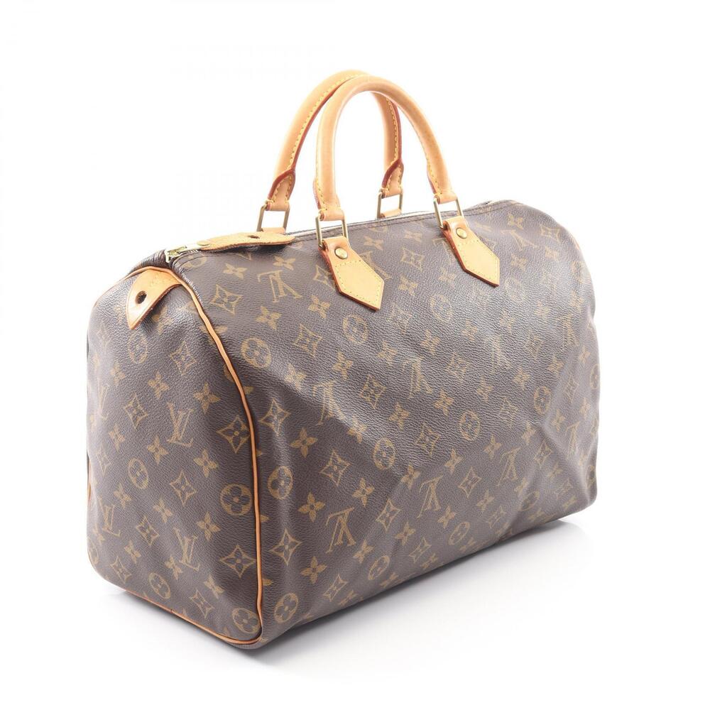 Louis Vuitton Leather Monogram Speedy Canvas Handbag Brown - Picture 2 of 9
